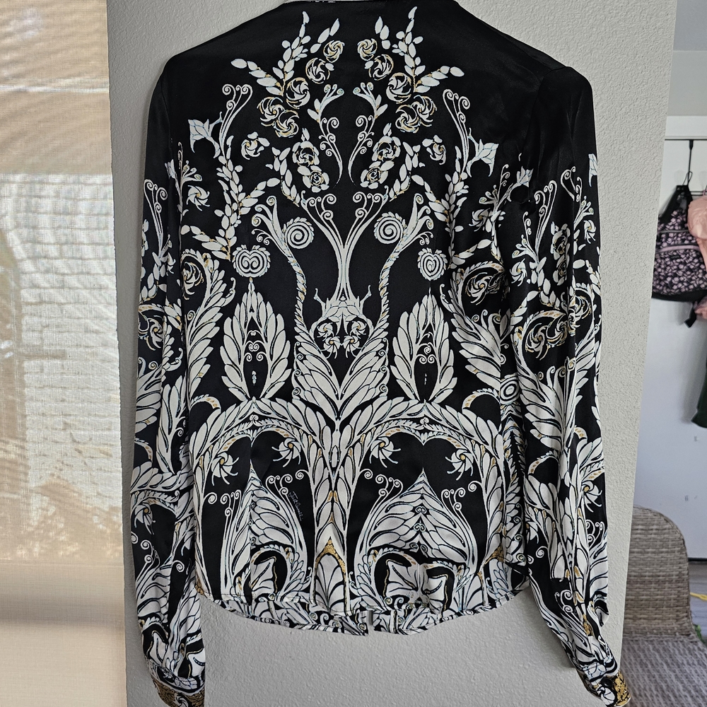 Just Cavalli Black and Gold Baroque Button Down Shirt - Picture 8 of 11